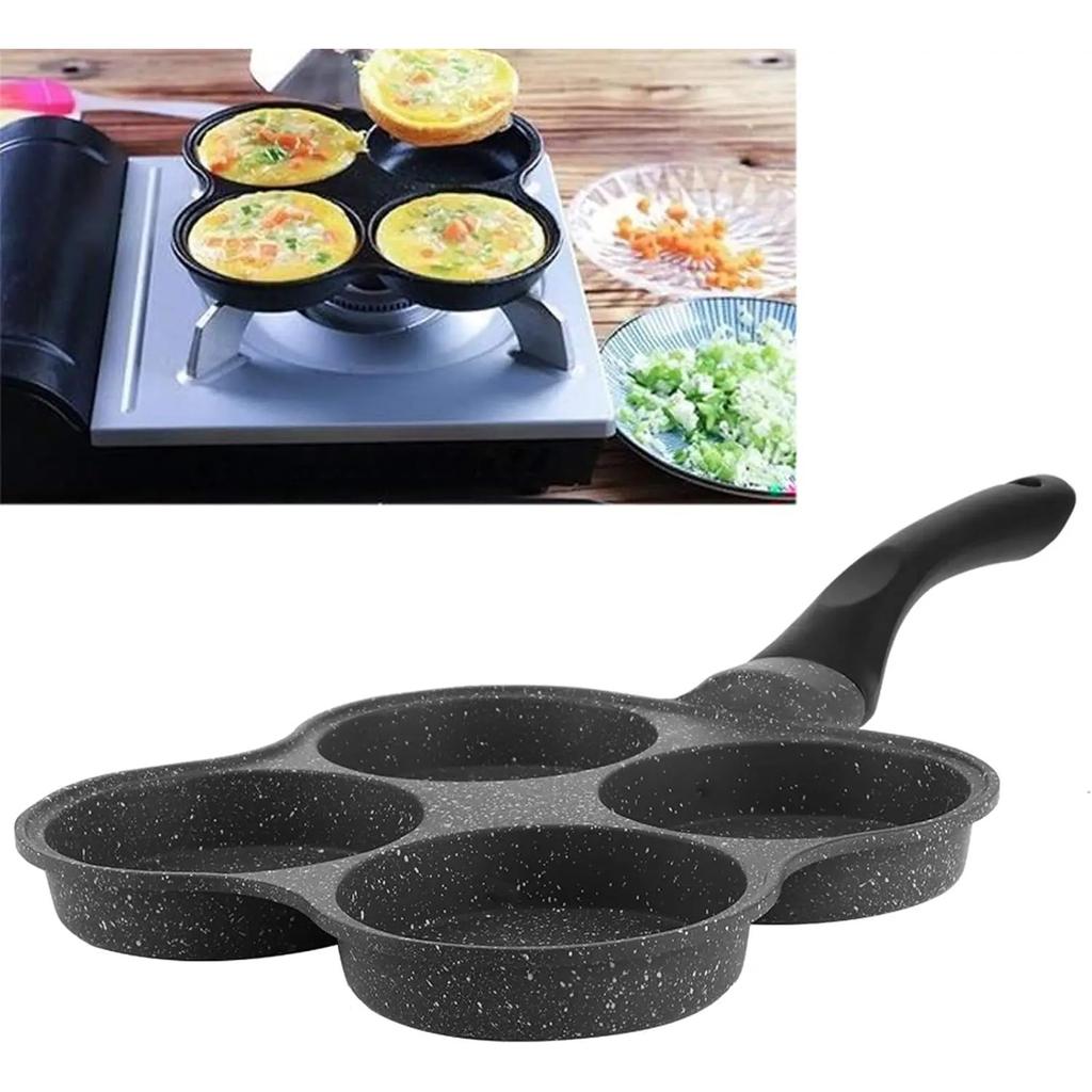 Сковорода для жарки яиц, сковорода для жарки яиц на 4 чашки с антипригарным покрытием, сковорода для жарки яиц на завтрак, блинов, гамбургеров, сэндвичей, яйцо из алюминиевого сплава