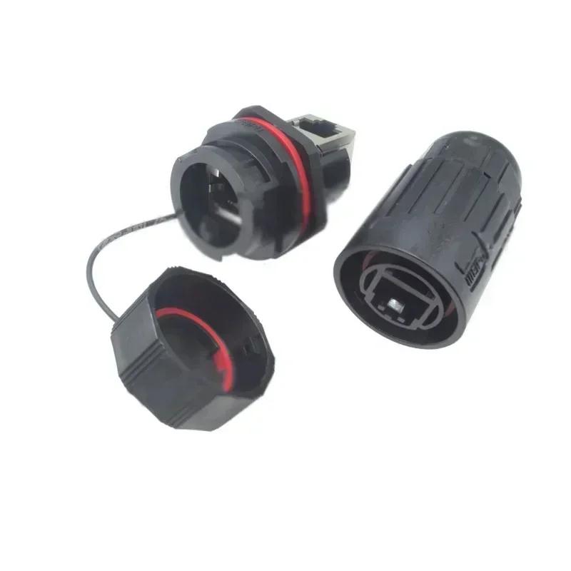 WEIPU RJ45F6 RJ45F71 RJ45F71RA Промышленный водозащищенный RJ45 разъем CAT6 Разъем для передачи данных Панельный mounting Адаптер сигнала
