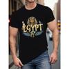 Мужские футболки с изображением кота-фараона и графикой EGYPT - Футболка с геометрическим узором, Повседневный летний топ из ткани для взрослых