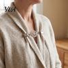 Rhinestone Collar Brooches 4Pcs Vintage Sweater Clips for Women Girls, Retro Floral Cardigan Clips, Elegant Scarf Clasps Gold Silver Holders