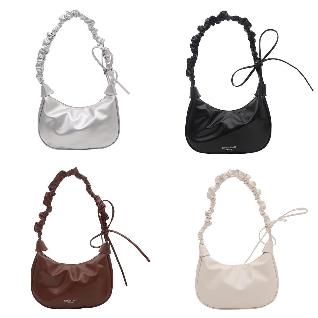 Minimalist Pu Underarm Purse With Zip Closure For Women Street Fashion Accessories
