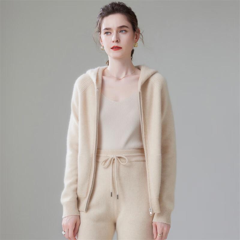 Fanzhen Women's Hooded Cashmere Cardigan
