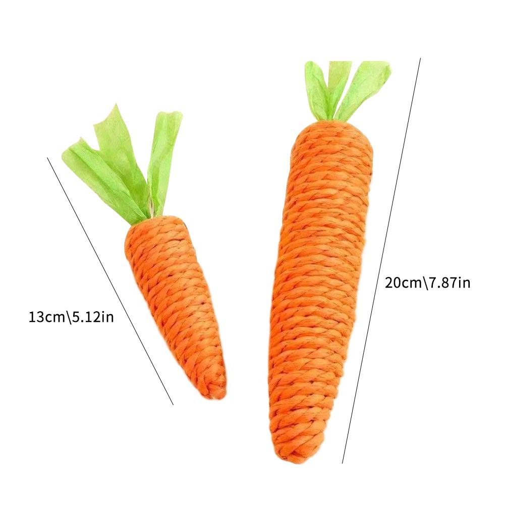 Игрушка для кошки Морковь Звук Товары для питомцев Устойчивый к укусам Скребок из бумажной веревки Чистка зубов Интерактивная игра Кошачья морковь Жевательная игрушка для кошки