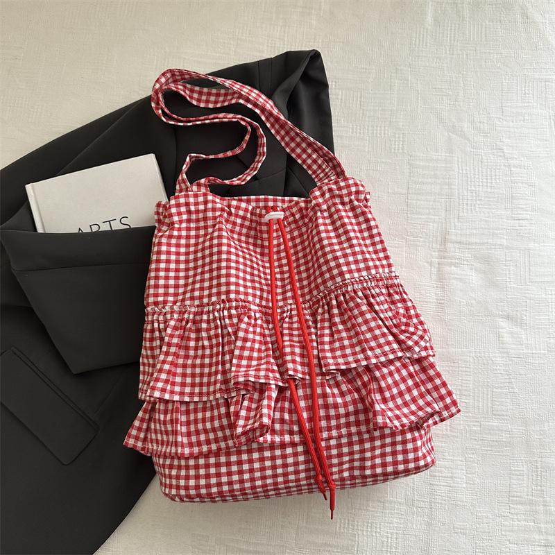 Модная и популярная клетчатая сумка-тоут для通勤 2025 года, простая сумка под мышкой, большая вместительная сумка на плечо