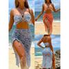 Women's Paisley Bikini Set Pareo With Skirt Sarong Sexy Bohemian Beach Dress Beachwear Two-Piece Swimsuit Cover-Up Summer Outfit