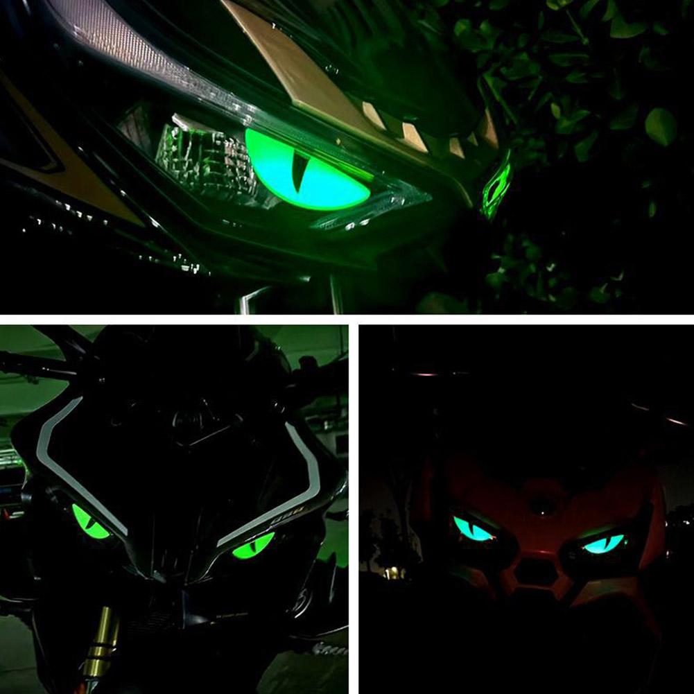 Наклейка на мотоцикл с маленьким дьявольским глазом, наклейка на переднее стекло, наклейка на лобовое стекло, модификация автомобиля, светящаяся наклейка с дьявольским глазом, 3D-украшение