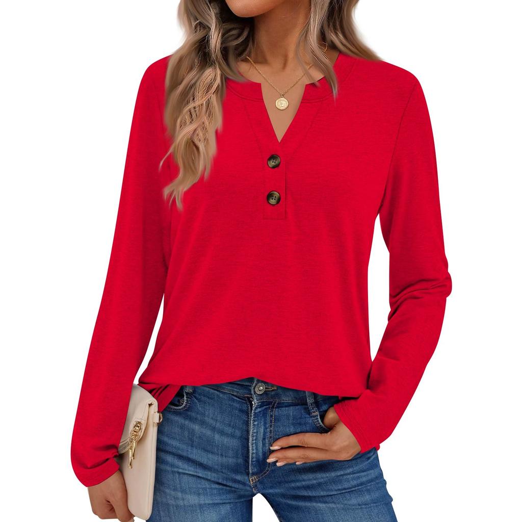 Women's Solid Color Long Sleeve Shirts Elegant Casual Tops Trendy Shirts Tops