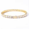 European And American Jewelry Spring Buckle Single Row Diamond Tennis Chain Zircon Bracelet Trendy Brand Hip Hop Men'S Bracelet Accessories