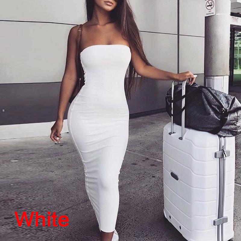 Женское длинное вечернее платье макси без рукавов с открытыми плечами и без бретелек