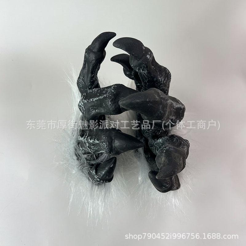 2026New Horror Long Furry Claw Gloves Werewolf Cosplay Party cosplay Halloween gloves