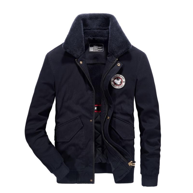 Повседневная мужская свободная куртка больших размеров для среднего возраста с хлопковой подкладкой, зимняя куртка с хлопковой подкладкой