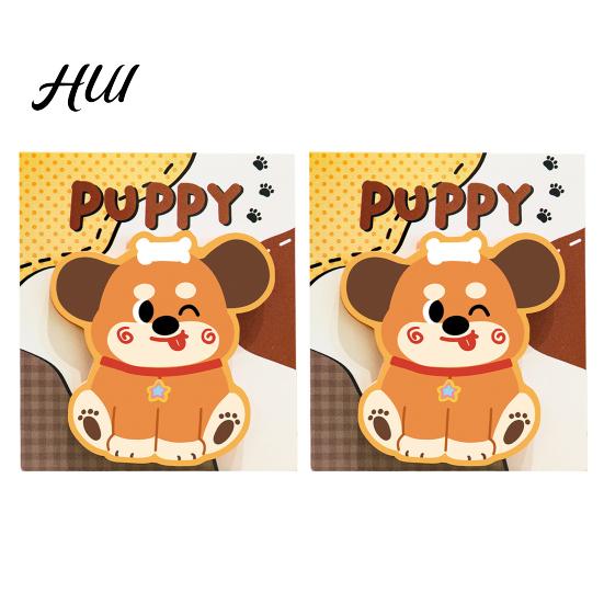 Writable Peel-off Notes 2Pcs Dachshund Message Pad Set Cute Puppy Shaped Self-Adhesive Memo Reusable Note Pads for Students Office No Residue Animal