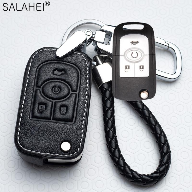 AABHI1 Leather Car Key Case Cover Fob For Chevrolet Cruze Aveo Trax Opel Astra Corsa Meriva Zafira Antara J Mokka Insignia For Buick