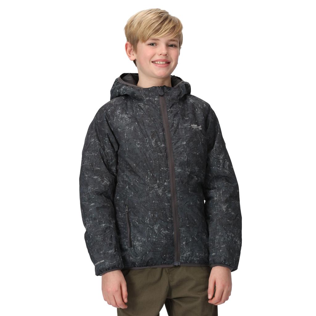 Regatta Childrens/Kids Volcanics VII Terrain Print Reflective Waterproof Jacket