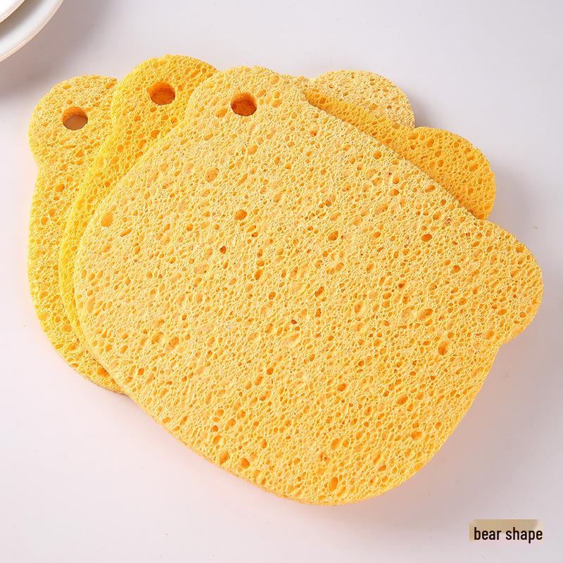 "Wood Pulp Cotton Absorbent Sponge Pad for Dishwashing & Table Cleaning"