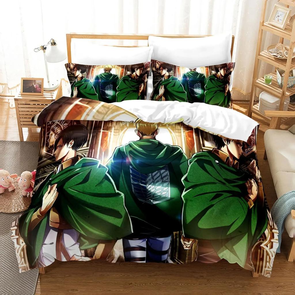 3D Attack On Titan Bedding Set Single Twin Full Queen King Size Attack On Titan Bed Set Children Kid Bedroom Duvet Cover Sets