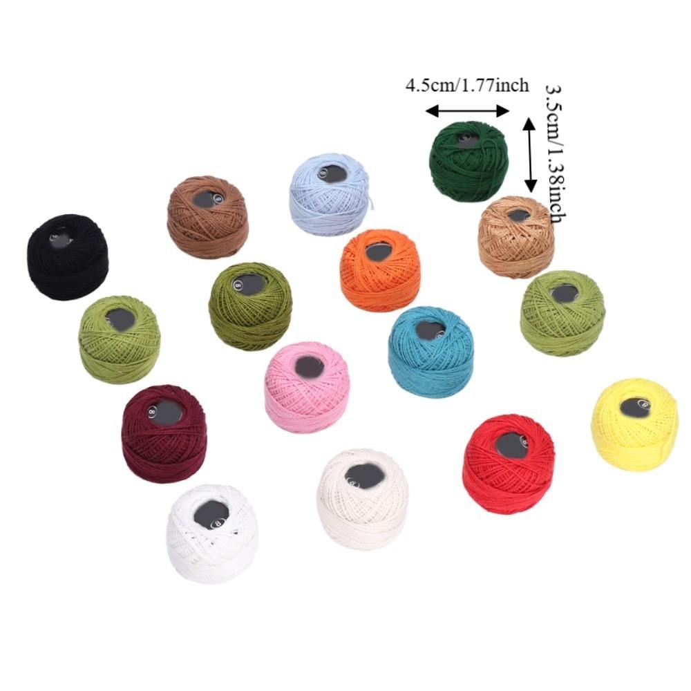 16pcs Natural Crochet Cotton Multi-Colors Jute Twine Rolls Durable Crochet Thread Present Wrapping