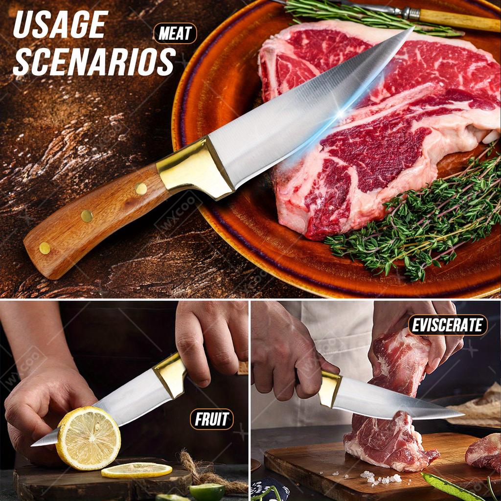 1 шт. Кованый вручную кухонный нож из нержавеющей стали Профессиональный нож для обвалки и разделки Мясной нож-топорик для овощей Универсальный кухонный нож