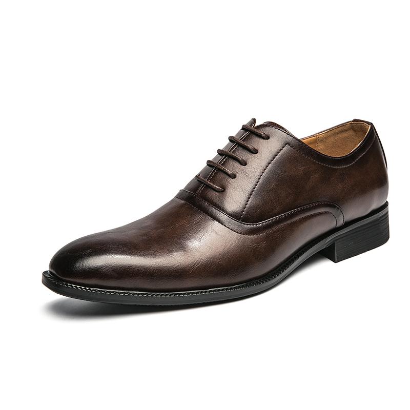 Модные мужские кожаные туфли в деловом стиле Модные туфли в стиле минимализма для джентльменов Для вечеринок, отдыха, свадьбы, бизнеса, для прогулок