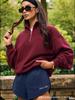 Fashion Hong Kong style casual temperament autumn and winter thickened lapel pullover chic half zipper sweater