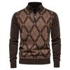 Pullovers Sweater Men Business Social Casual Zipper Neck Cotton New Winter Thicken Warm Sweater For Men