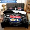 3PCS Lyon Football Crest Design Printed Soft Bedding Set,Including 1pc Duvet Cover And 2pcs Pillowcases Perfect for Bedroom, Dormitory, Fan gift