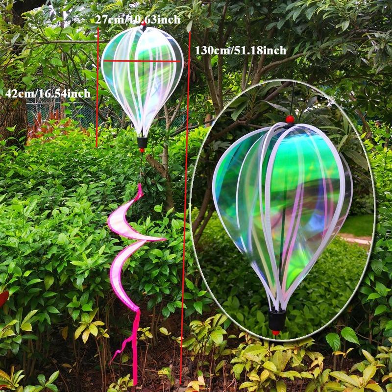 1PC Rainbow Hot Air Balloon Wind Spinner-suitable for Garden, Home, Office, Christmas and Party Decoration /garden Accessories