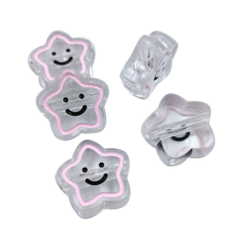 5 шт. 19 мм акриловые капельницы масла прозрачные пентаграммы смайлик бусины DIY ручной работы ожерелье из бисера веревка аксессуары для волос