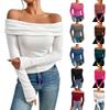 Women's Fashion Tops Women's Sexy Off Shoulder Tops T-Shirt Slim Long Sleeve Bottoming