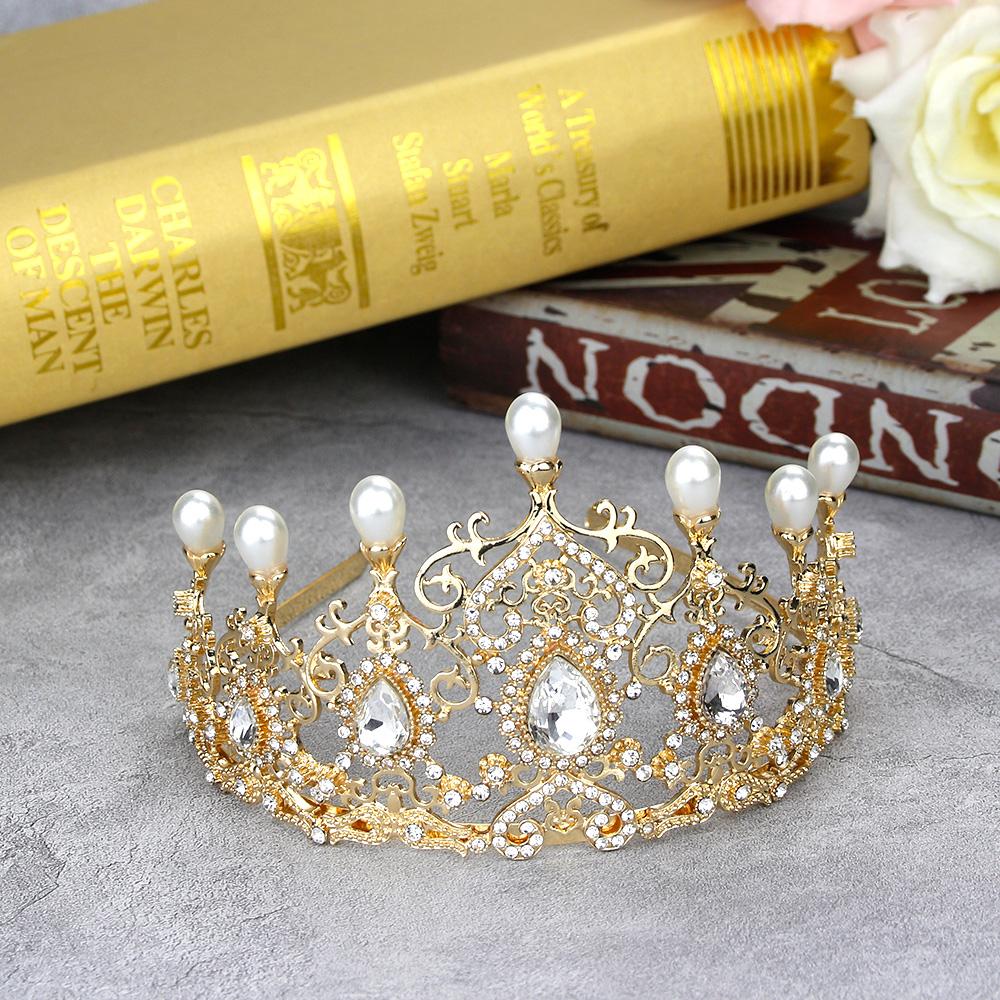 2023 Жемчужный Кристалл Женская Корона Этнические Свадебные Украшения Золотой Цвет Арабская Невеста Бижутерия Подарок