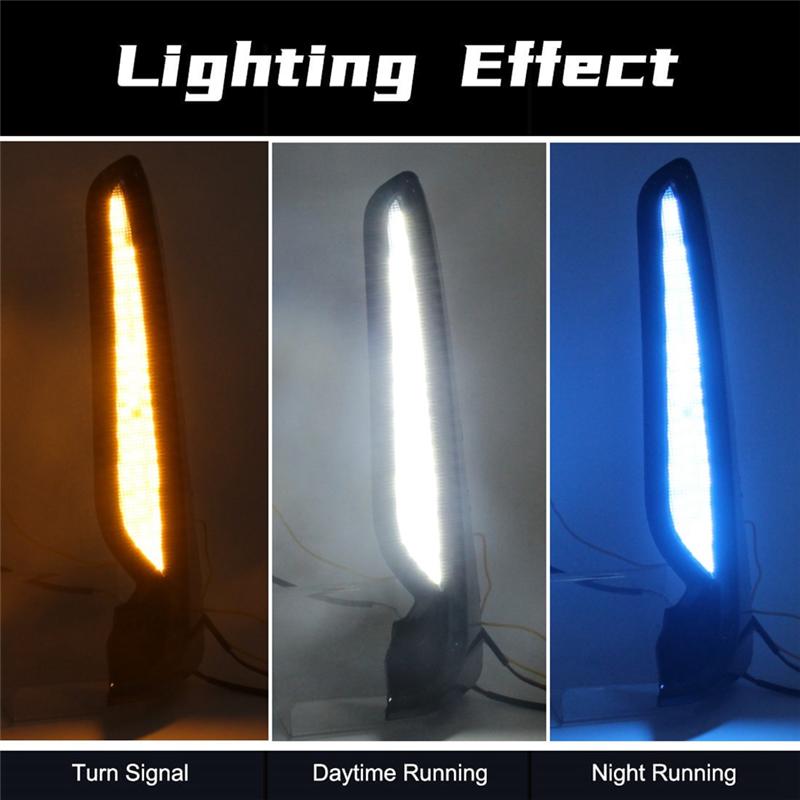 Daytime Running Lights For Honda Civic Type R 2024 LED Fog Lamps DRL With Amber Turn Signal Blue Night Light