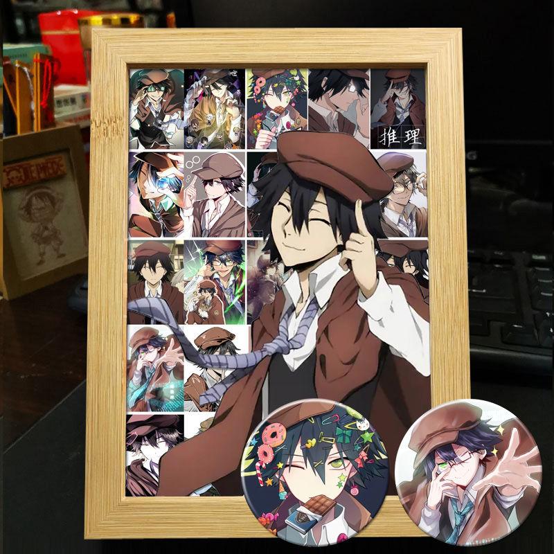 Рамка для фото в стиле аниме Bungo Stray Dogs: Дазай Осаму, Рюносуке Акутагава, Накахара Чуя - готовый стенд для фотоколлажа в подарок