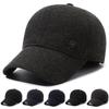 Middle-Aged Cap Men's Baseball Cap Outdoor Ear Protection for Elderly Thick Warm Autumn Winter Woolen Peak Cap