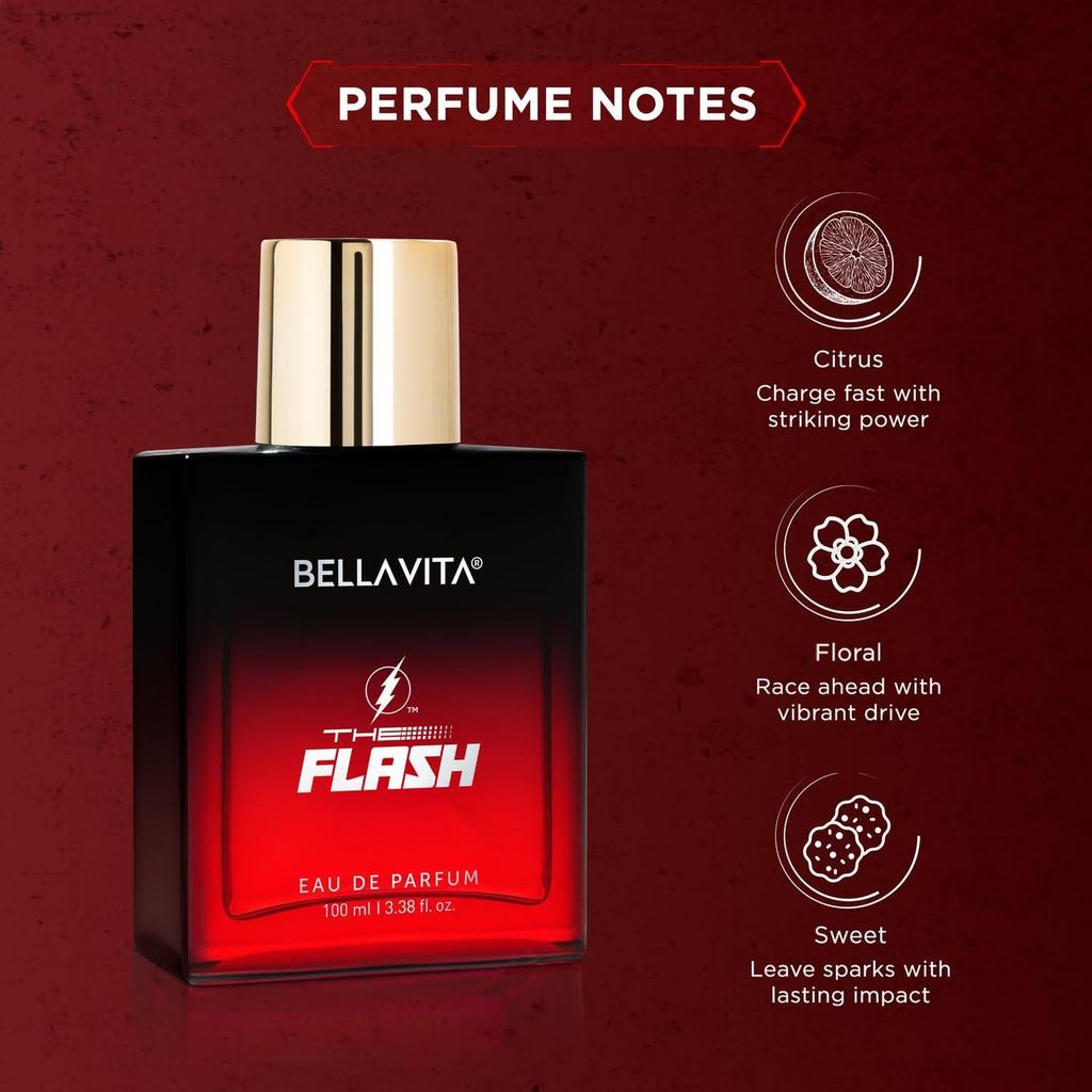 BELLAVITA The FLASH | Стойкая парфюмерная вода EDP 100 мл для мужчин | Лимон, кедр и мускус | Премиальный аромат для мужчин