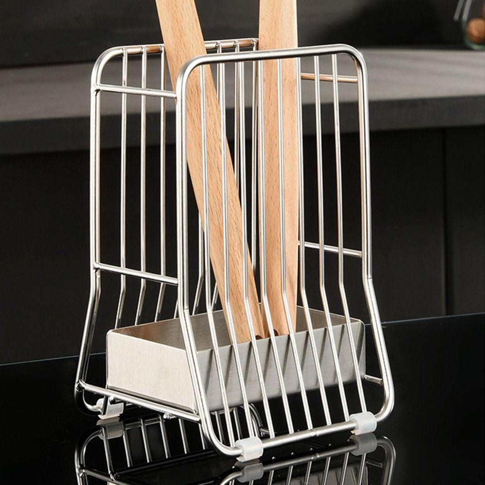 Large Capacity Stainless Steel Chopstick Bucket Moisture-proof Ventilated Chopstick Cage Anti-slip Space Saving