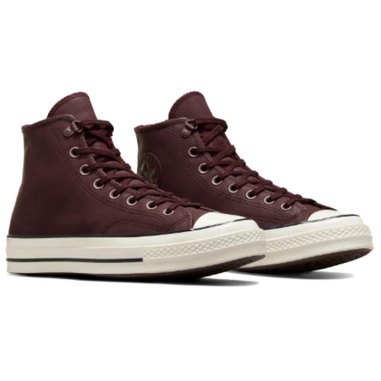 Converse Chuck 70 High Distressed Leather - Bloodstone Unisex Sneakers Red A09444C