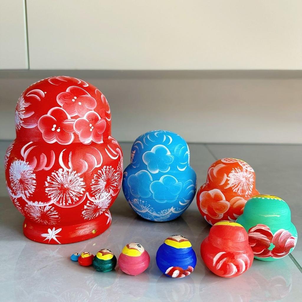 10 слоев Матрешка Деревянная вкладывающаяся кукла Настольный декор Детские рождественские подарки