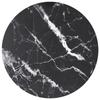 VidaXL Table Top Black Ø90x1cm Tempered Glass with Marble Design