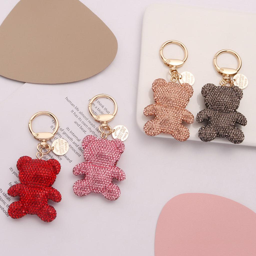 Брелок-подвеска в виде медведя со стразами, брелок для ключей автомобиля, подвесное украшение, мультяшный медведь, подвески для телефона, для украшения сумок и кошельков
