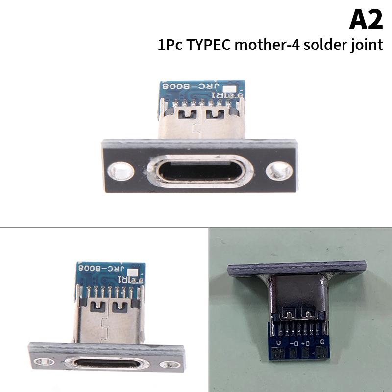 Разъем Зарядки USB Type C Розетка Коннектор 2-контактный 2P 4P Водонепроницаемый Разъем на Плате с Пайкой Разъем Мама