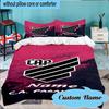 Custom Name Cap Name Wings Logo Bedding Set 3pcs, Bedding Set Including 1pc Duvet Cover And 2pcs Pillowcases for Bedroom, Dormitory Gift