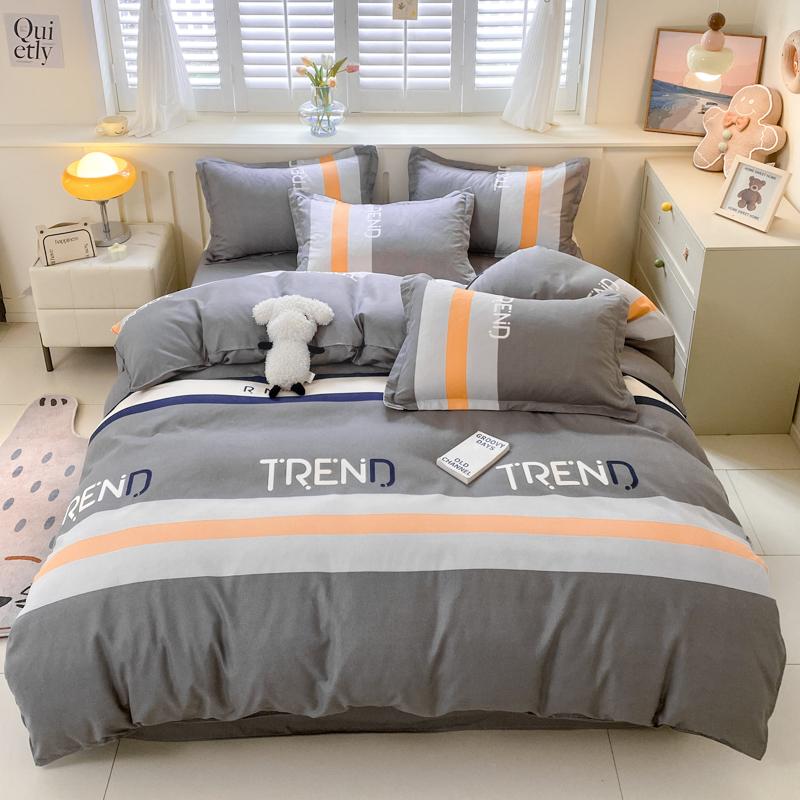 Cute Panda Duvet Cover Twin Queen Size for Kids Girls Boys Room Decor,Gray Grid Bedding Set 3pcs,Cartoon Animals Comforter Cover