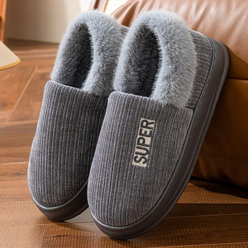 Большие размеры 50 51 мужские зимние теплые пушистые тапочки для пар повседневные спальные туфли на плоской подошве для улицы нескользящие шлепанцы модная обувь