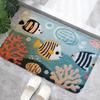 Ocean Themed Bathroom Floor Mat Toilet Water Absorbing Foot Carpet Mat Bathroom Door Mats Machine Washable Retro Home Decoration