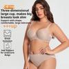 Large Breasts Make You Look Smaller and Prevent Sagging Plus-size Gathered Breathable Full-cup Bra Set with Light and Comfortable Panties.