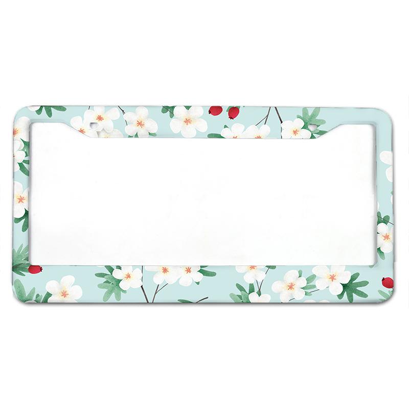 Крышка номерного знака автомобиля из алюминиевого сплава с узором «цветок сливы» по американскому стандарту, водонепроницаемая крышка номерного знака автомобиля, автомобильные аксессуары