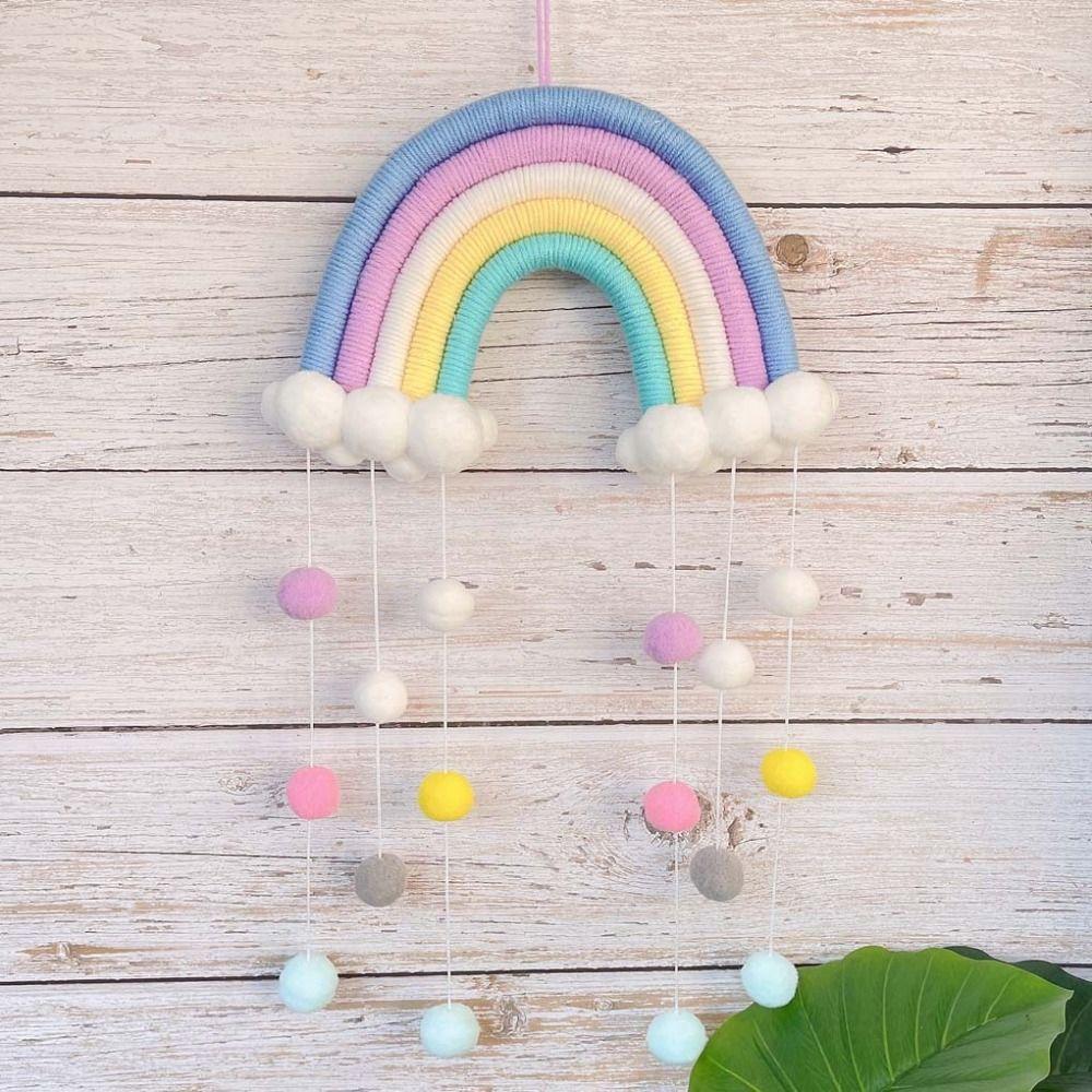 Macrame Rainbow Clouds Tapestry Handmade Room Decoration Delicate Photo Prop  Home