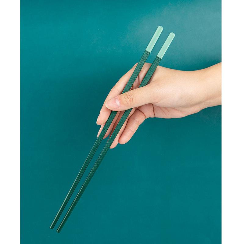 1/2/5 пара зеленых нескользящих многоразовых палочек для еды, набор палочек для еды из домашнего сплава, китайская еда, японская корейская суши, лапша