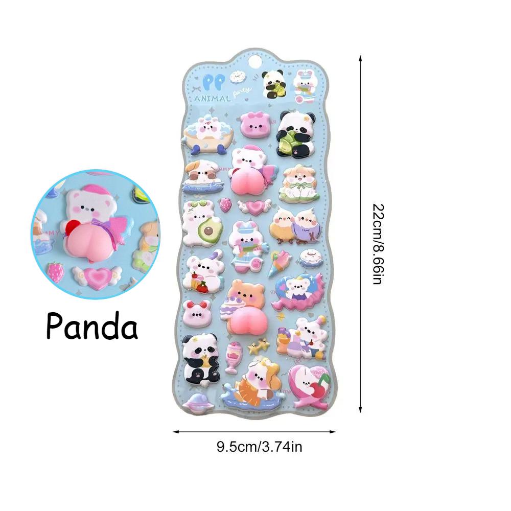 Kids 3D Animal Self-adhesive Stickers - Cute Bear Craft Toys for Phone Case Diary Scrapbook Pencil Case & Tablet Decor