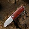 Mini Folding Knife Rosewood Folding Knife Portable Key Chain Small Folding Knife EDC Mini Knife with Gift Box.